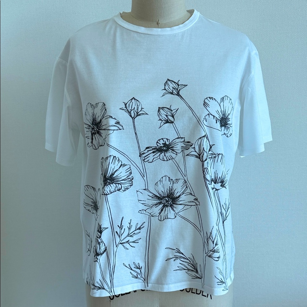MaxMara Cream Weekend white top, tshirt, prime cotton, printed design Size M - Picture 3 of 11